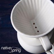 Native Spring Ceramic Coffee Pour Over Dripper Single Serve Gift Pack Includes Melitta Filters N4