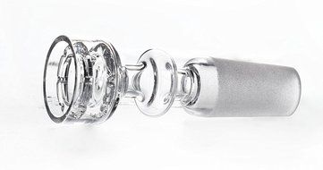 MERITOP Pure Crystal Quartz Double Stack Stacker Diamond Knot (14mm Male) N23