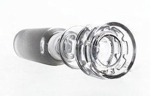 MERITOP Pure Crystal Quartz Double Stack Stacker Diamond Knot (14mm Male) N24