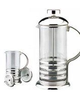 Kabalo 800ml / 8-cup Large Stainless Steel Glass Cafetiere French Filter Modern Coffee and Tea Press Plunger