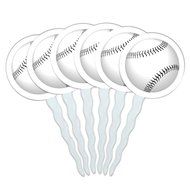Set of 6 Cupcake Picks Toppers Decoration Sports and Hobbies - Bowling Ball N33