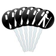 Set of 6 Cupcake Picks Toppers Decoration Sports and Hobbies - Bowling Ball N35