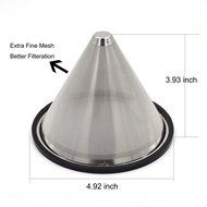YC-Houseware Pour Over Coffee Filter Tiny Holes Stainless Steel Cone Coffee Dripper Fits Various Pot, Cups, Mugs N2