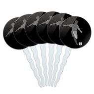 Set of 6 Cupcake Picks Toppers Decoration Sports and Hobbies - Bowling Ball N37