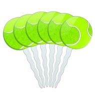 Set of 6 Cupcake Picks Toppers Decoration Sports and Hobbies - Bowling Ball N39
