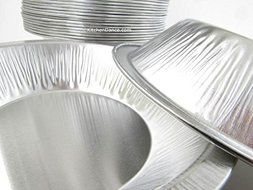 Disposable/Reusable Heavy Duty Aluminum 6&quot; Mini Pie Pans Deep #677- 11 oz Capacity (25) N4