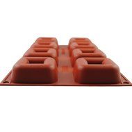 iClover Quality 8-Cavity square cake Mold Pudding Pan and Muffin Cup Liner Bakeware and Baking Pan-Vermeil