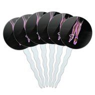 Set of 6 Cupcake Picks Toppers Decoration Sports and Hobbies - Bowling Ball N40