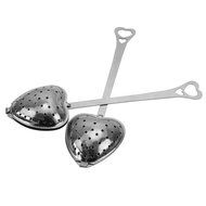 2Pcs Stainless Steel Heart Tea Infuser Steeper Strainer Spoon Handle Shower N2