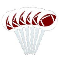 Set of 6 Cupcake Picks Toppers Decoration Sports and Hobbies - Bowling Ball N41
