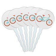 Set of 6 Cupcake Picks Toppers Decoration Sports and Hobbies - Bowling Ball N46