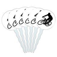 Set of 6 Cupcake Picks Toppers Decoration Sports and Hobbies - Bowling Ball N47