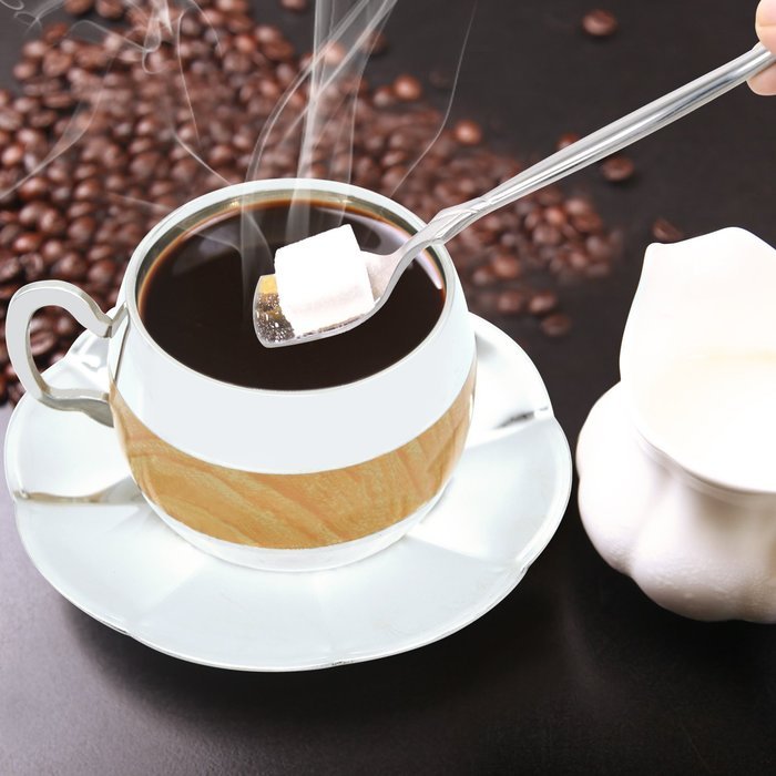 Coffee Cup Set Yummy Sam Stainless Steel 140ml Coffee / Milk Cup with Spoon and Saucer Double Wall Beverage Mug... N12