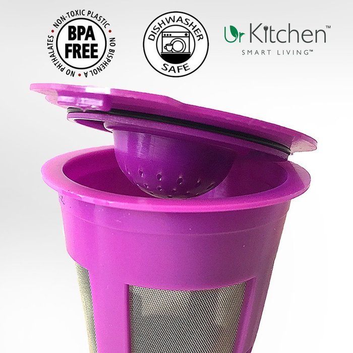 urKitchen 6 Pack Reusable K Cup Refillable Coffee Pods filters K Cups Model K200 K250 K300 K350 K400 K450 K500...