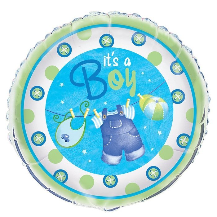 Cardboard Blue Clothesline Boy Baby Shower Cake Bunting Topper N24
