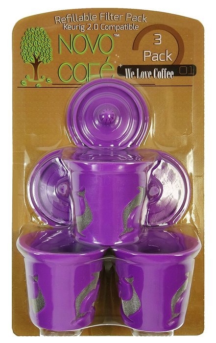 Novo Cafe 3 Pack of Premium Reusable K-Cup Coffee Filter for Keurig 2.0 N4