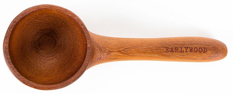 Earlywood 6-1/2 Inch Handmade Hardwood Coffee Scoop - Jatoba N3