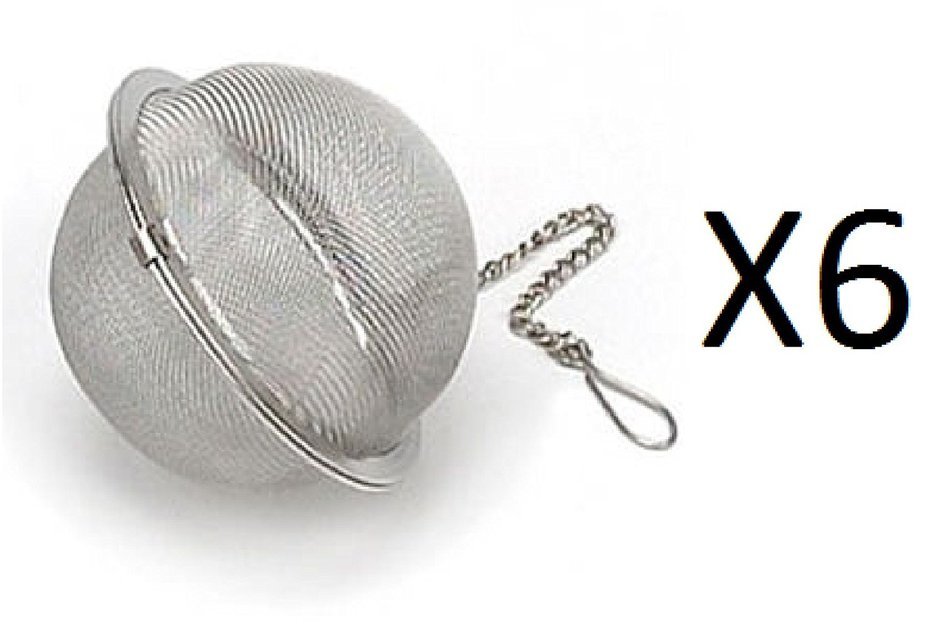 Norpro 5503 Tea Ball, Stainless Steel Mesh, 2-In. - Quantity 6