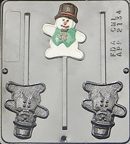 Snowman Lollipop Chocolate Candy Mold Christmas 2134