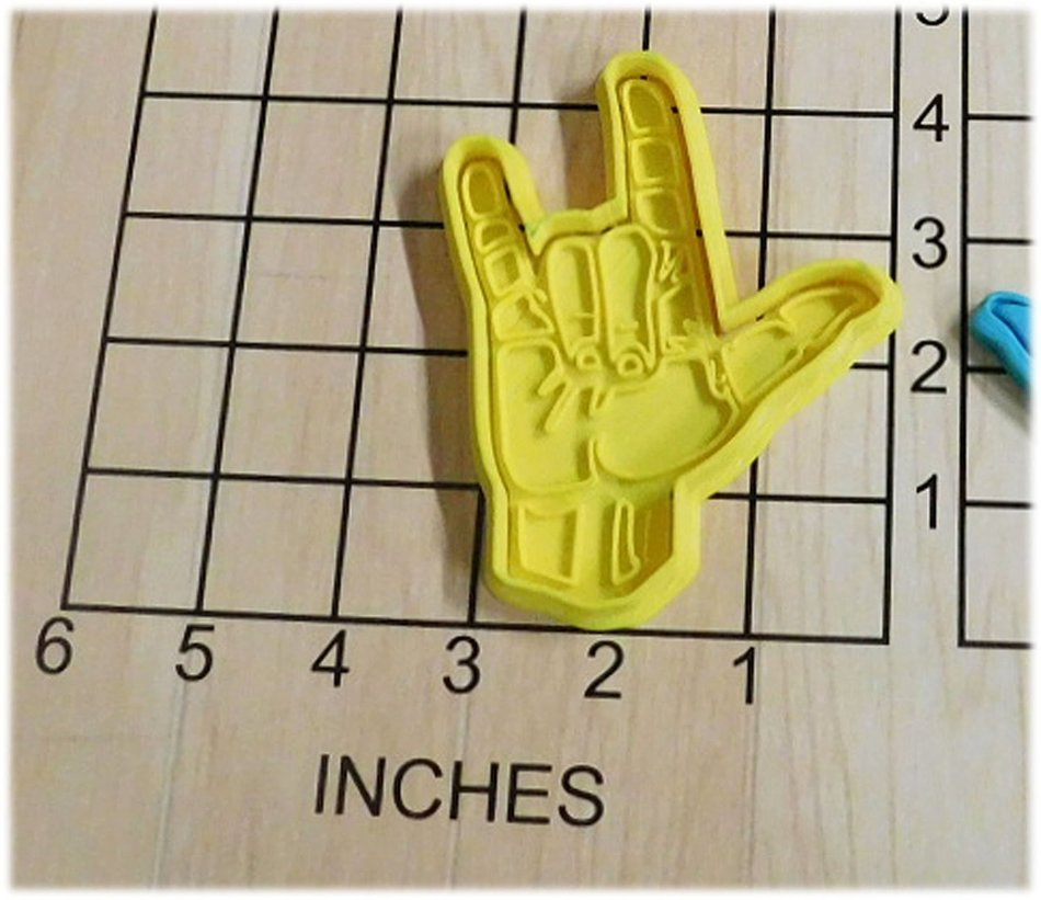 ASL I Love You Sign Language Fondant Cookie Cutter and Stamp #1071 N2