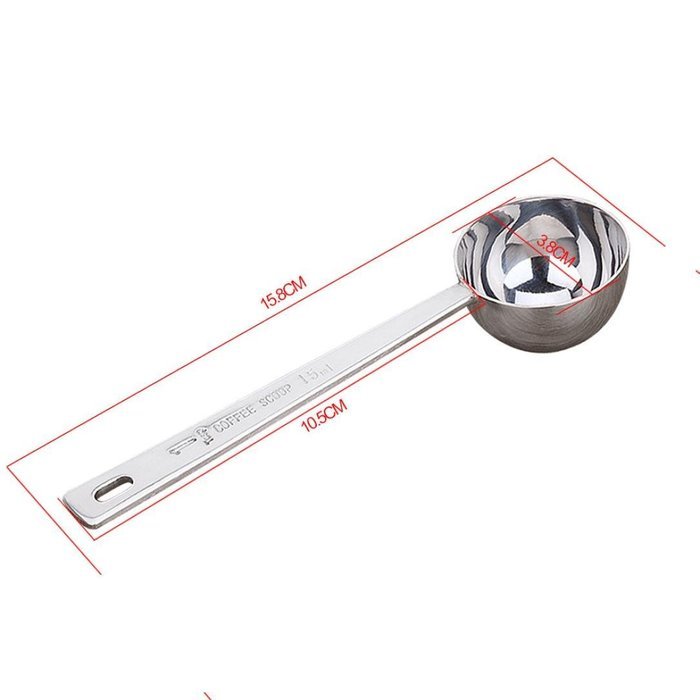 Premium Coffee Scoop, Anxinke 15ML Stainless Steel Measuring Coffee Spoon with Long Handled N6