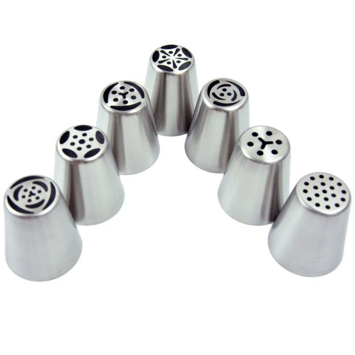 Naturebelle Russian Piping Tips Nozzles,Stainless Steel Cake Sugarcraft Decorating Tool Kit N2