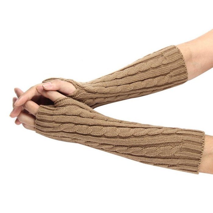 Long Fingerless Gloves,Morecome Winter Wrist Arm Hand Warmer Knitted Mitten (Black) N29