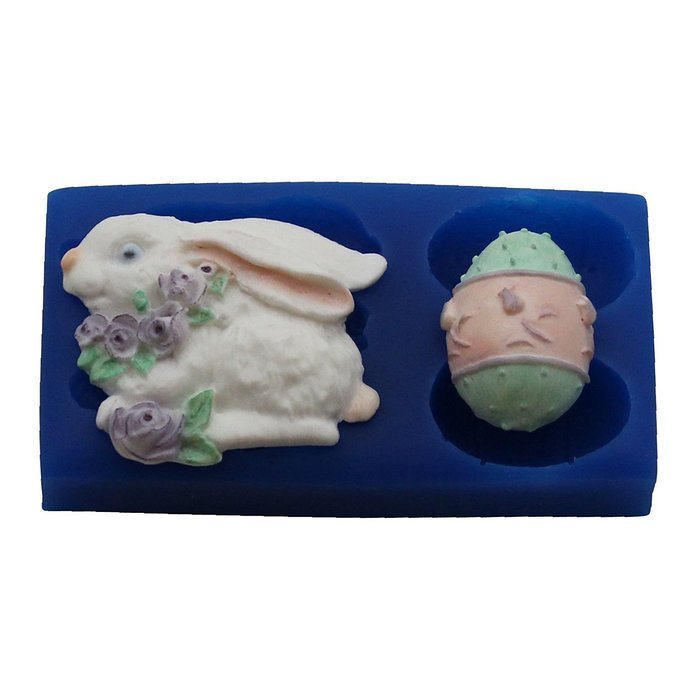 First Impressions Molds SE194 Silicone Mold, Bunny with Eggs