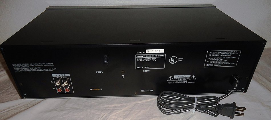Sony TC-WR445 Dual Cassette Tape Deck - Auto Reverse - DC Servo Controlled Motor High Density Head - Japan 1994 N3