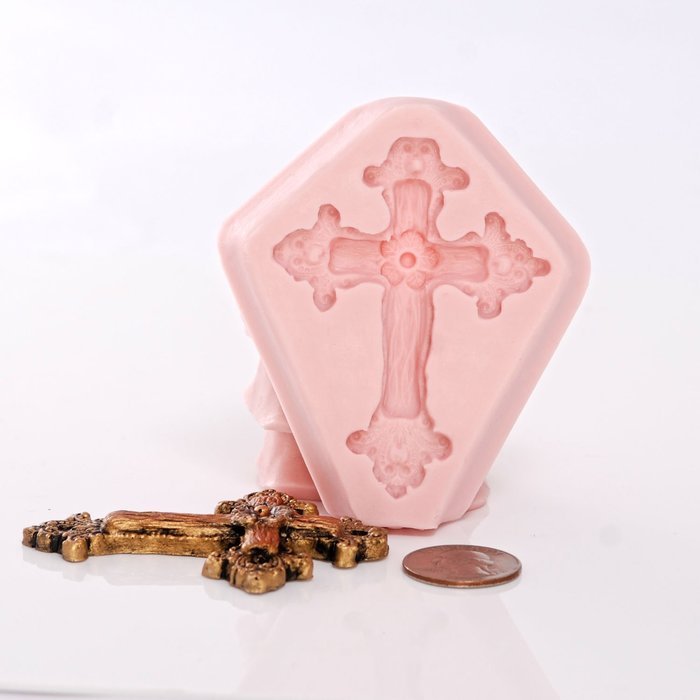 Rustic Cross Silicone Mold Food Safe Fondant, Candy, Chocolate, Craft, Resin, Clay Flexible Mold N3