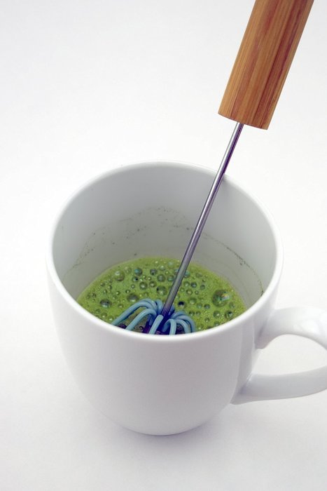 Coastal Tea Rotating Matcha Whisk, Chasen Alternative, Green Tea Mixer, Bamboo Push Handle Whisk N3