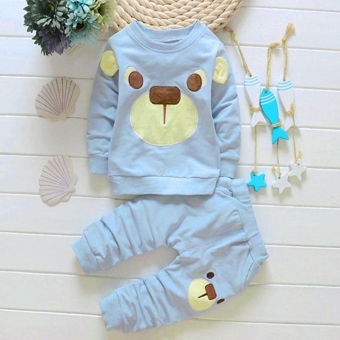 Clothes Set ,BeautyVan Toddler Baby Boys Kids Bear Print Shirt Tops+ Long Pants Clothes Outfits Set (3T, Light... N9