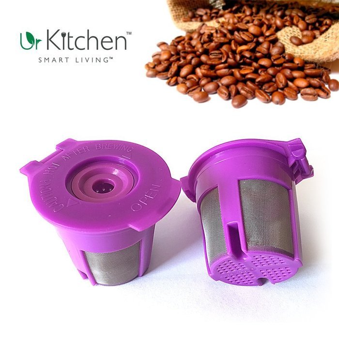 urKitchen 6 Pack Reusable K Cup Refillable Coffee Pods filters K Cups Model K200 K250 K300 K350 K400 K450 K500... N3