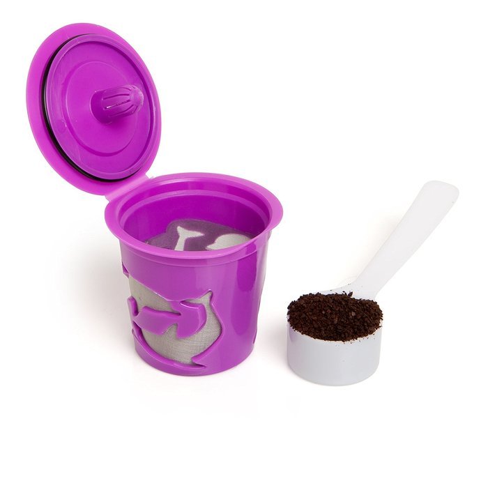 Filip Coffee - Refillable K-Cup Pods for All Keurig Machines - 8ml Scoop Included - Set of 3 Pods (Purple) N3