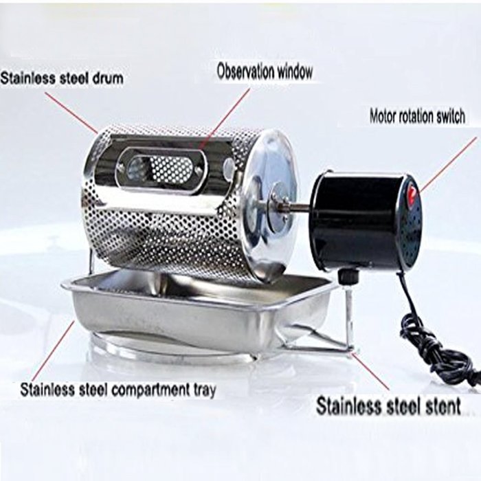 110V Home Kitchen Coffee Roaster coffee bean Machine Stainless Steel N4