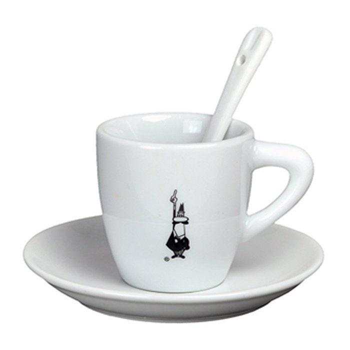 Bialetti Classic Italian Espresso Cup And Saucer With Spoon Set In 