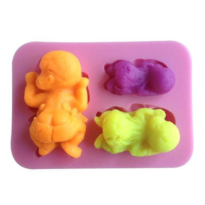 LYNCH 3D Silicone Mold Sleeping Baby Shape Soap Mould For Wedding Decoration,Pink N3
