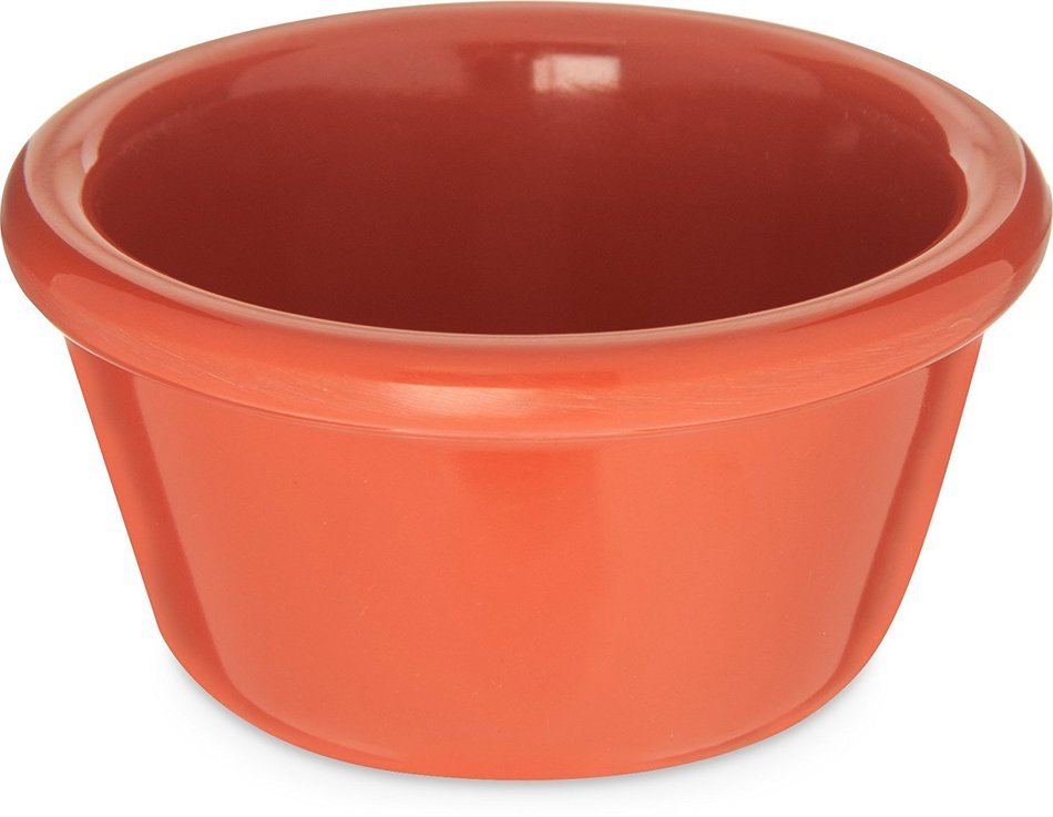 Carlisle S28552 Melamine Smooth Ramekin, 4 oz Capacity, 1.43" Height, Sunset Orange (Case of 48) N2