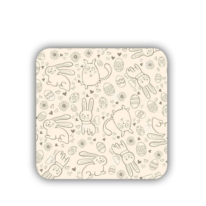 Generic Cup Coaster Printed Bunny Mdf Hipster N10