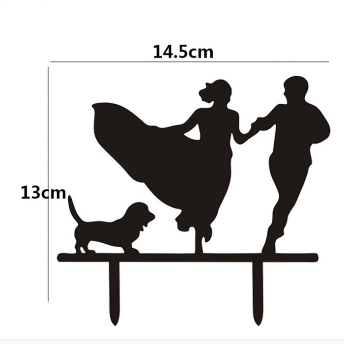 Ecape Acrylic Cake Topper of Engagement and Wedding with Bride and Groom and Their Lovely Cat Pack of 1 N29