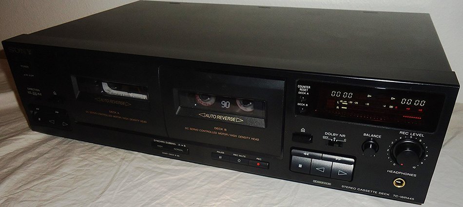 Sony TC-WR445 Dual Cassette Tape Deck - Auto Reverse - DC Servo Controlled Motor High Density Head - Japan 1994 N4