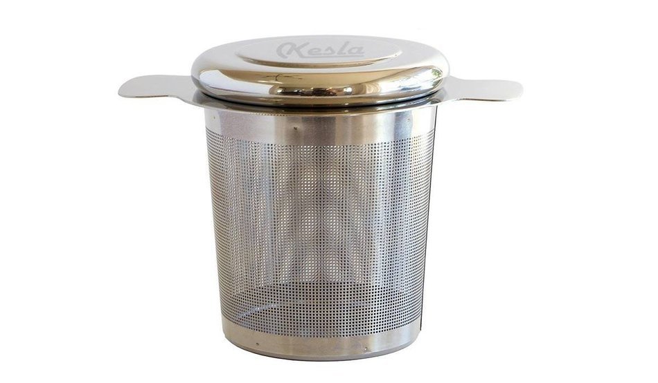 Tea Infuser with Lid 304 Stainless steel + Double Wall Tea/Coffee Mug 7.5oz (220ml) Stainless Steel N3
