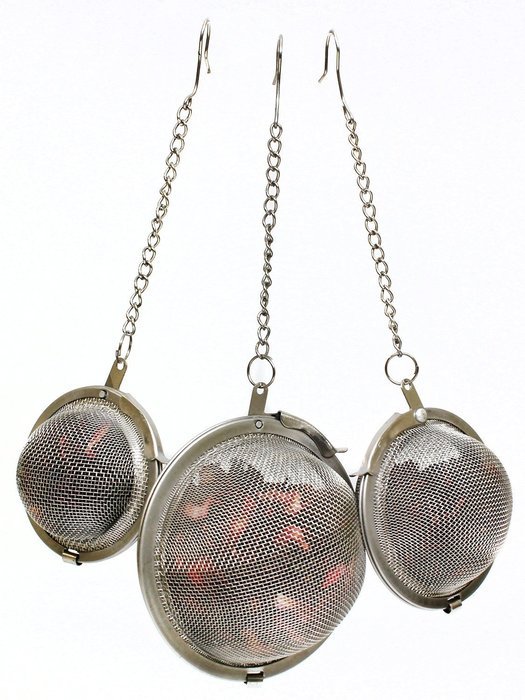 Stainless Steel Fine Mesh Tea Infuser Balls, Set of Three Tea Infuser Balls, Small Tea Infuser Ball, Medium Tea... N6