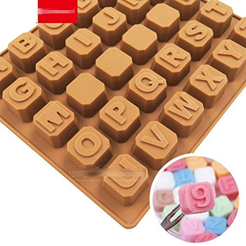 Anyana Square English Letters Shaped Cake Decoration Tools ,Flexible Silicone Chocolate Mold Jelly Ice Molds Silikon... N3
