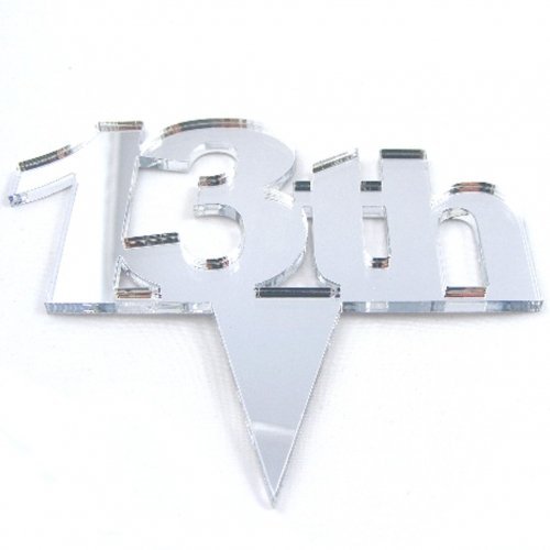 13th Cake Topper Mirror - 6cm with 4cm spike N3