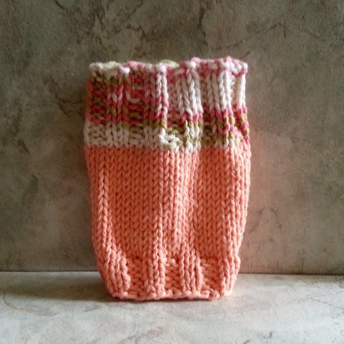 2 in 1 Coffee Cup Cozy Peach Ombre Cuff with Peach Body N2