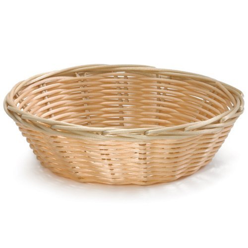 Tablecraft (1177W) 7&rdquo; Round Natural Woven Basket [Set of 12] N3