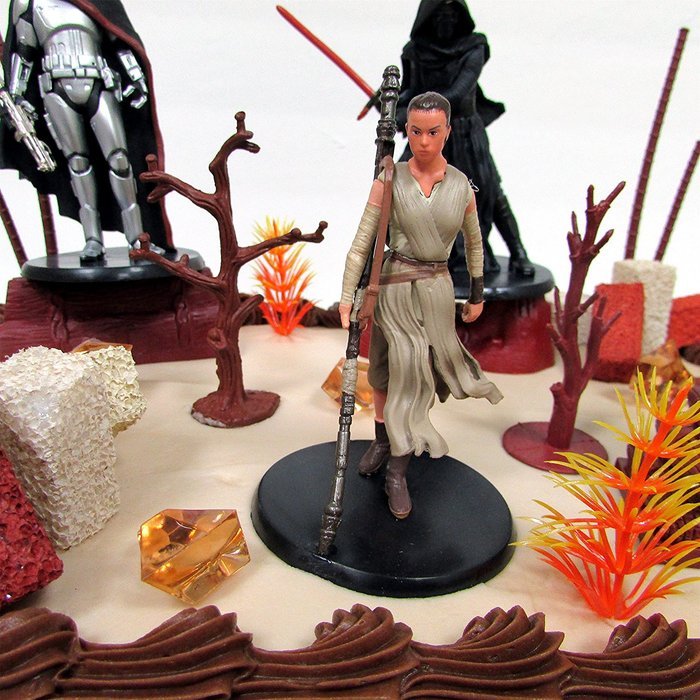 STAR WARS Jakku Planet Themed 20 Piece Birthday Cake Topper Featuring 6 Star Wars Figures and Decorative Themed... N5