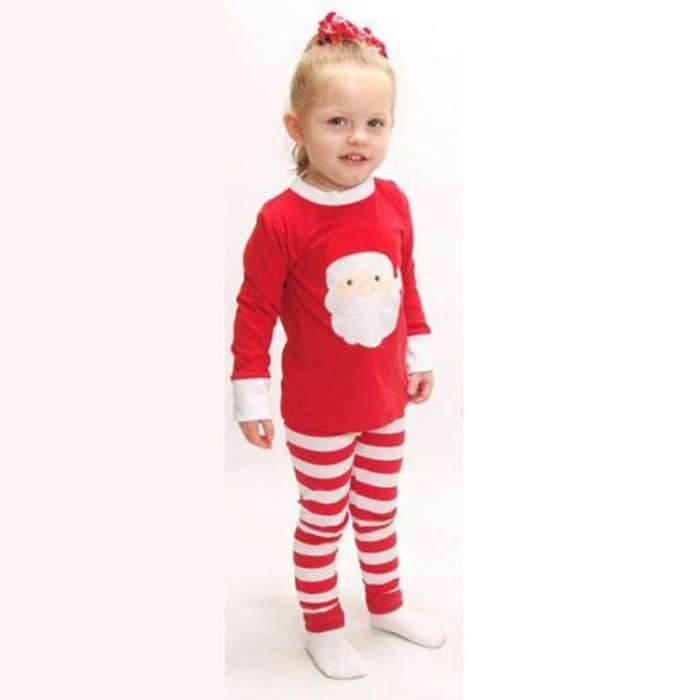 Sleepwear ,BeautyVan Kid Baby Christmas Elk Print Stripe Long Sleeve Top Shirt+Pants Outfits Set (130, Green)