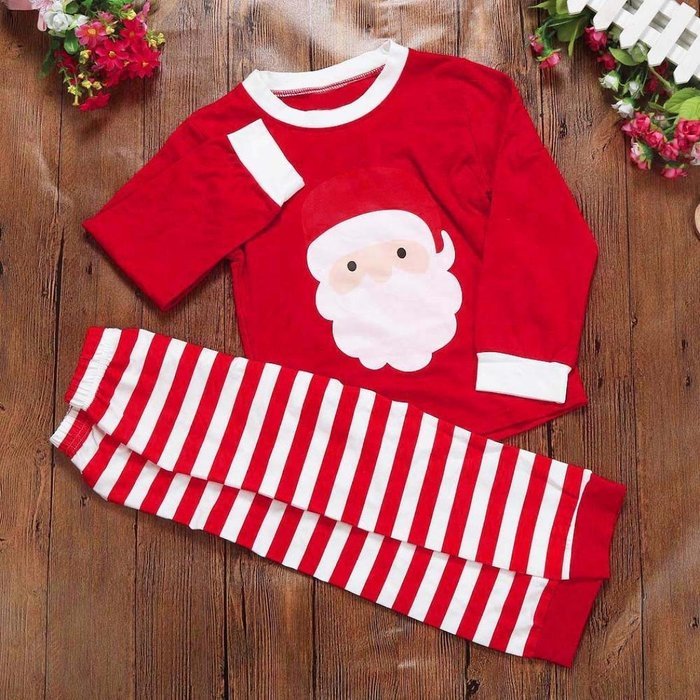 Sleepwear ,BeautyVan Kid Baby Christmas Elk Print Stripe Long Sleeve Top Shirt+Pants Outfits Set (130, Green) N2